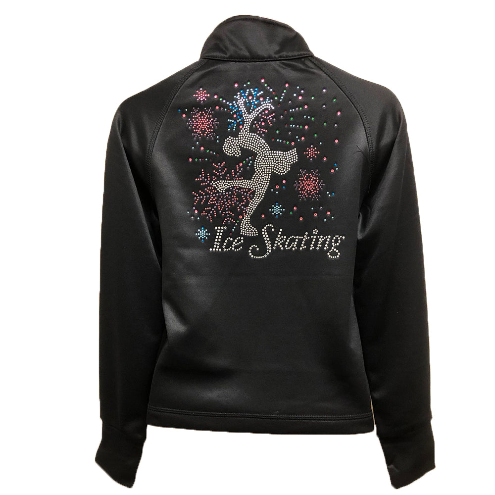 Black Plain Polar Fleece Skating Jacket Pink Skater