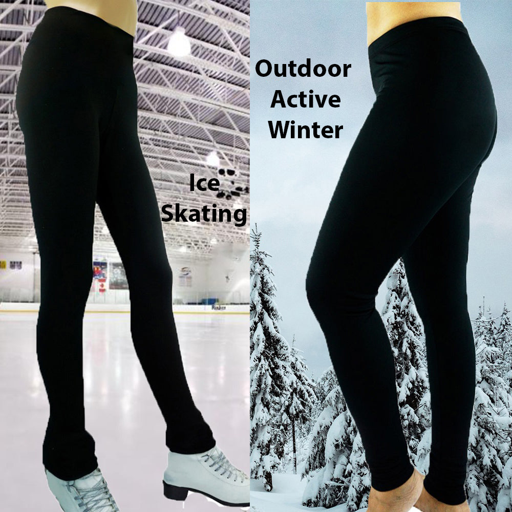 UniqGarb Girls and Women's Fleece Lined Tights Skinny Legs Skating Leggings Polartec USA Uni7 With Rhinestone