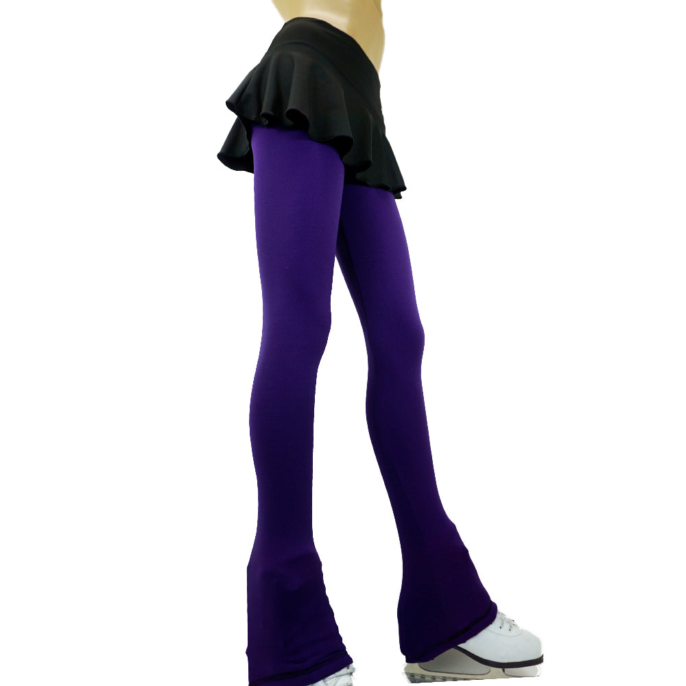 Ice Figure Skating Skirtpants  Purple Warm Polartec - Secured ELASTIC cuff - Uni27