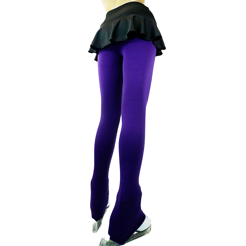 Ice Figure Skating Skirtpants  Purple Warm Polartec - Secured ELASTIC cuff - Uni27