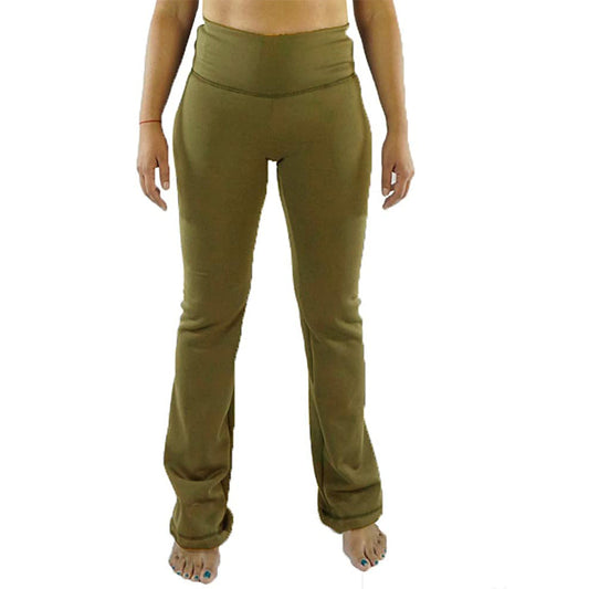 Outdoor Warm USA Polartec Boot Cut Petite Tall Women Yoga Pants UG17yp Khaki