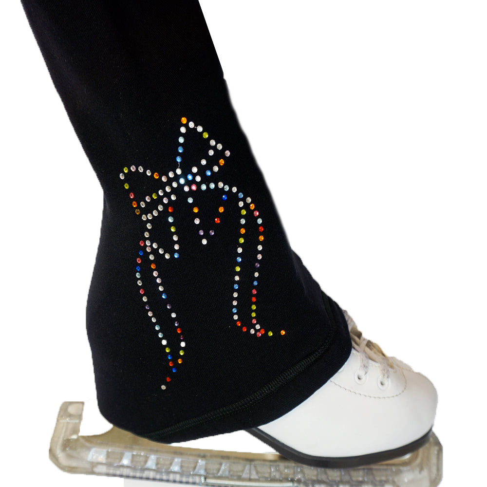 Figure Skating Practice Pants BOW – Polar Fleece UGSP39 - Secured ELASTIC cuff